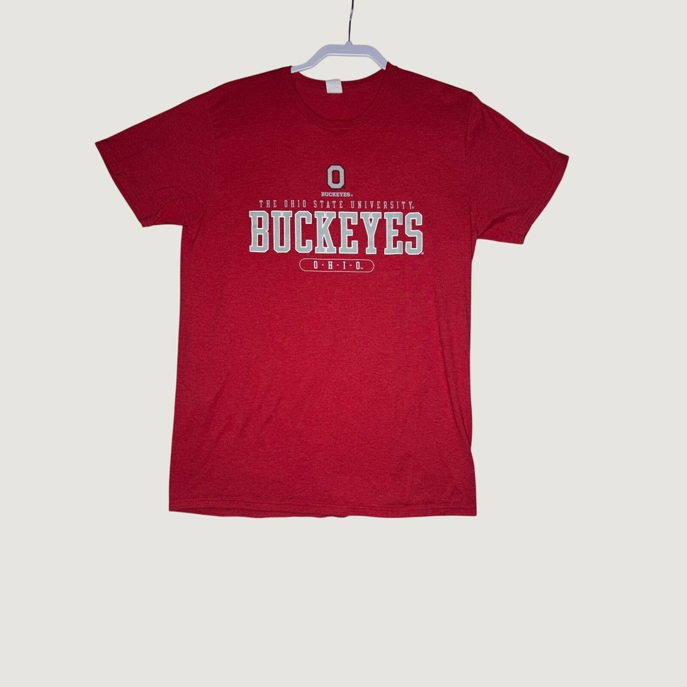 Ohio State University Buckeyes Men's Sz Large L T-Shirt Red NCAA Graphic Tee OSU